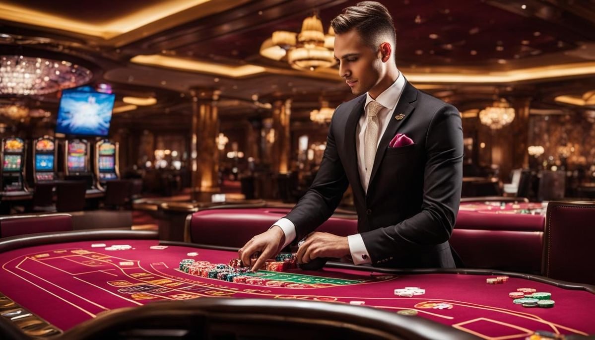 Live dealer table in a broadcast studio